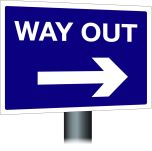 Way Out Sign - Right Arrow 300x400mm Wall Mounted