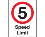Safety Sign - 5 mph speed Limit . 600x400mm Wall or Post Mounted