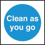 Clean as you go. 100x100mm. S/A