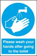 Wash your hands after going to the toilet. 300x200mm. S/A