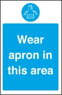 Wear apron in this area. 300x200mm. S/A