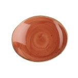Churchill Stonecast Oval Coupe Plate Orange 192mm - CY966 - pk 12