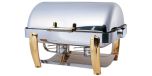 Elia SDF-O13B - Oblong Roll Top Chafer - Brass Legs & Stainless Steel Body