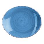 Churchill Stonecast Oval Plate Cornflower Blue 197 x 160mm - DF775 - pk 12