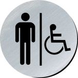 Gents/Disabled symbol 75mm disc silver finish