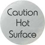 Caution Hot Surface. 75mm diameter disc.