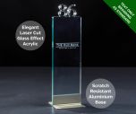 Emerald Table Numbers - Laser Etched Green Tint Glass Effect Acrylic
