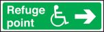 Refuge point disabled arrow right. 150x450mm P/L