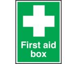 First Aid Box Sign 150x100mm Self Adhesive
