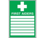 First Aiders Sign 300x200mm Polypropylene or Self-Adhesive 