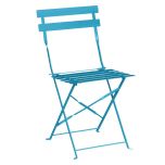 Bolero Pavement Style Steel Chairs Seaside Blue (Pack of 2)  GK982