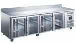 Blizzard HBC4CR 4 Glass Door Refrigerated Prep Counter 1/1GN 553L