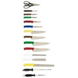 15 Piece Colour Coded Knife Set + Knife Case - Genware