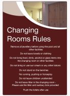 Changing Room Rules Spa & Fitness Notice. 400x275mm E/R