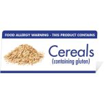 Allergen Warning Buffet Tent Notice "This Product Contains Cereals" BT006