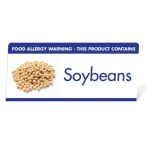 Allergen Warning Buffet Tent Notice "This Product Contains Soybeans" BT0010
