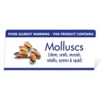 Allergen Warning Buffet Tent Notice "This Product Contains Molluscs" BT0018