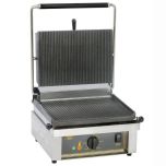 Roller Grill PANINI R Large Single - Ribbed Top & Base Plates Contact Grill