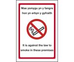 Welsh No Smoking Against the Law Restaurant / Cafe Signs