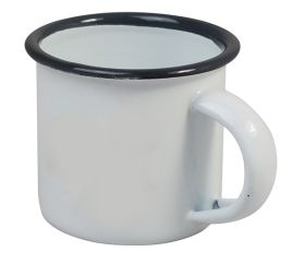 Enamel Espresso Cup Grey & White 5cm Diameter
