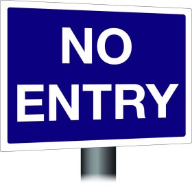 No Entry Sign 300x400mm Wall Mounted