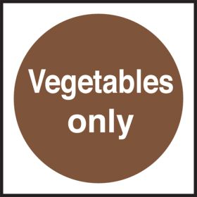 Vegetables only. 100x100mm. Self Adhesive Vinyl