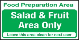 Food prep area . Salad & fruits area only. 100x200mm. S/A