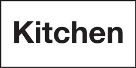 "KITCHEN" catering door sign. 100x200mm. S/A