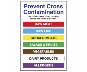 Colour Coded Chopping Board Notice with Allergens Notice CS178