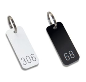 75x30mm Number Only Engraved Key Fob. White or Black