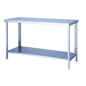 Parry FTAB - Stainless Steel Flatpack Table With Shelf - 800(W) x 650(D) x 900(H) mm