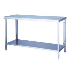 Parry FTAB - Stainless Steel Flatpack Table With Shelf - 700(W) x 600(D) x 900(H) mm