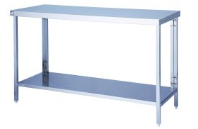 Parry FTAB - Stainless Steel Flatpack Table With Shelf - 500(W) x 600(D) x 900(H) mm