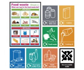 Food Waste Recycling Sign Pack - FWRPK 9 Signs