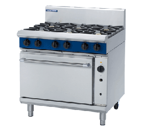 Blue Seal Evolution G56D - Gas 6 Burner Range with Gas Convection Oven 900mm - LPG Gas