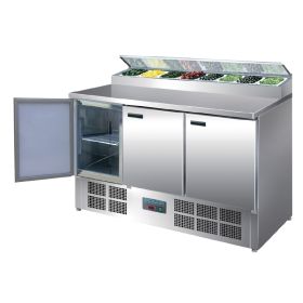 Polar G605 - Refrigerated Pizza and Salad Prep Counter - 390Ltr