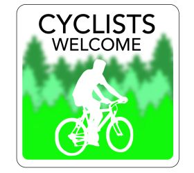 Cyclists  Welcome Hospitality Window Sticker. 150x150mm