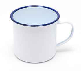 Enamel Mug Blue & White 9cm Diameter