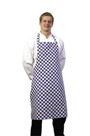 Chef's / Waiter's Bib Apron Blue & White Check