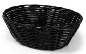 Rattan Basket Round 21cm / 8½" Black