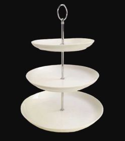 Orion C88215 3 Tier White Porcelain Cake Stand