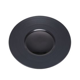 Contra Ribbed Black Round Plate 31cm / 12"