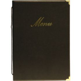 Classic A4 Menu Holder Black 4 Pages - Genware