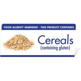 Allergen Warning Buffet Tent Notice "This Product Contains Cereals" BT006