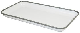 Melamine Tray White With Grey Rim 18 x 33 cm MT1833G