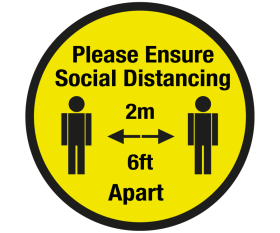 Social Distancing 2m Floor Graphic - Coronavirus Protection 400mm