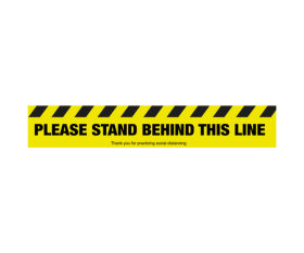 Please Stand Behind This Line - Floor Graphic Sticker - Coronavirus SD042