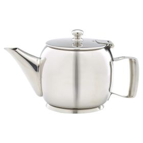 Polished Stainless Steel Premier 2 Cup Teapot 40cl/14oz - Genware PRMT14