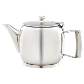 Polished Stainless Steel Premier 2 or 3 Cup Teapot 60cl/20oz - Genware PRMT20