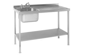 Parry Single Bowl Right Hand Drainer Sink - Stainless Steel L1400 x W700 x W900 - SINK1470R
